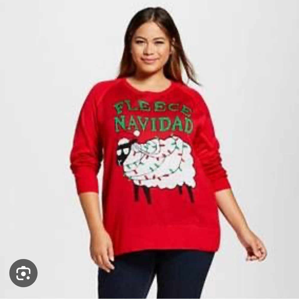 Target Ugly Christmas Sweater:Red Fleece Navidad Sweater